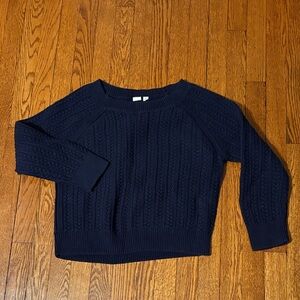 Gap 100% Cotton Navy Cable Knit Sweater